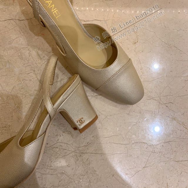 Chanel女鞋 香奈兒時尚經典涼鞋 Chanel中跟涼鞋  naq1100